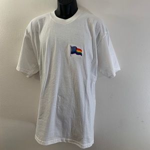 Embroidered Pride Flag T Shirt XL 100% Cotton